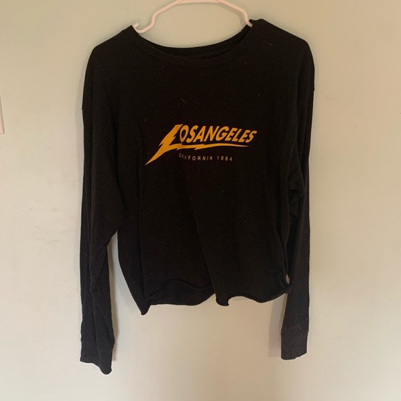 brandy melville long sleeved cropped los angeles t - Picture 1 of 1